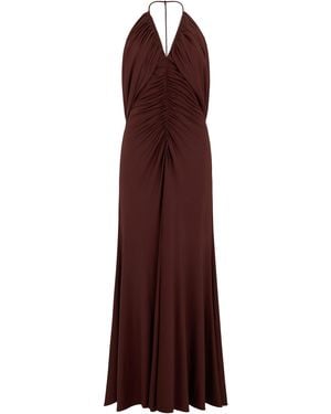 Self-Portrait Long Dress With V-Neck - Purple