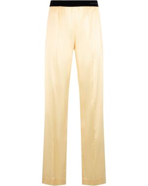 Tom Ford Stretch Satin Trousers - Natural