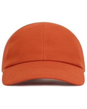 Slowear Berretto con Visiera in Jersey di Cotone - Arancione