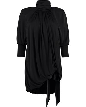 Saint Laurent Abito in jersey drappeggiato - Nero