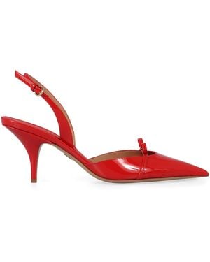 Ferragamo Leather Slingback Court Shoes - Red