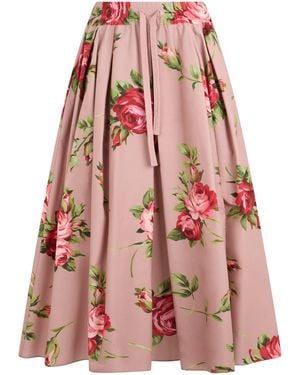 Dolce & Gabbana Roses Bouquet Long Skirt - Red