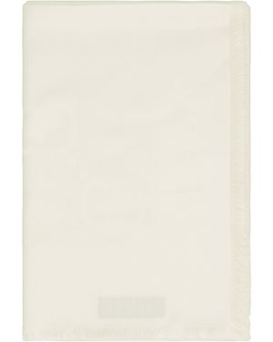 Gucci Wool And Silk Jacquard Shawl With Gg Motif - Natural