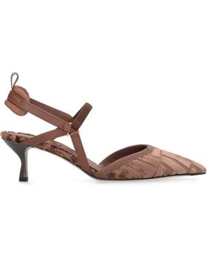 Fendi Colibrì Lite Pointy-Toe Slingbacks - White