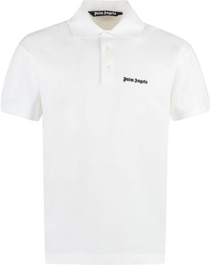 Palm Angels Logo Shirt Collar Polo - White