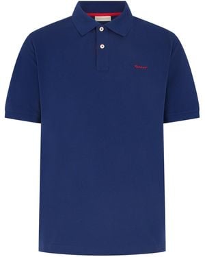 GANT Short Sleeve Polo With Logo - Blue