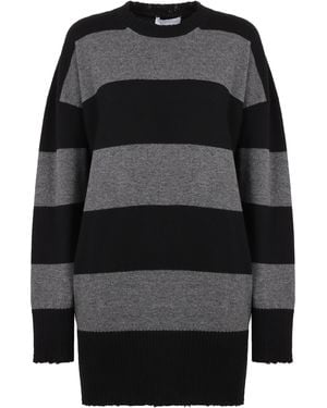Stella McCartney Relaxed Fit Dress With Bold Stripes - Black