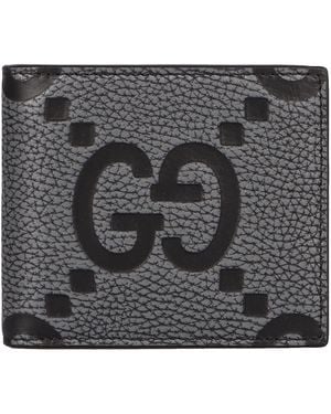 Gucci Logo Leather Wallet - Grey