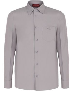 Gucci Technical Panama Shirt With Clamp - Gray