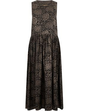 Uma Wang Long Dress With Print - Brown