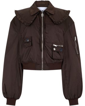 Ganni Bomber Jacket - Brown