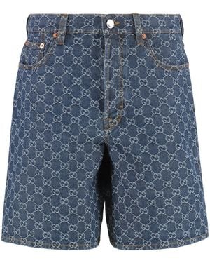 Gucci Jacquard Logo Shorts - Blue
