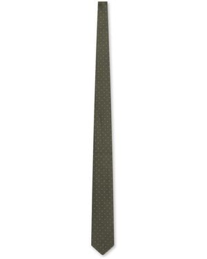 BOSS Cravatta in misto seta con pattern jacquard - Bianco