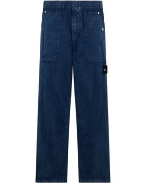 Stone Island Loose Fit Fatigue Jeans With Pockets - Blue