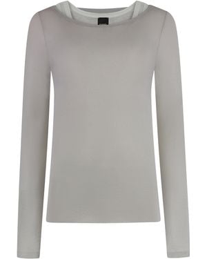 Pinko Merci Jersey Long Sleeve T-Shirt - Gray