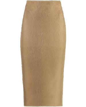 Fabiana Filippi Wool-Mohair Blend Knit Skirt - Natural