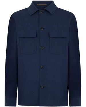 Slowear Camicia oversize in misto lana - Blu
