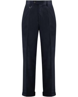 Paolo Pecora Cotton Blend Trousers - Blue