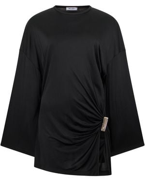 The Attico Mini Dress With Wide Sleeves - Black