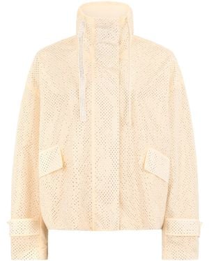 Pinko Nylon Jacket With Rhinestones - Natural