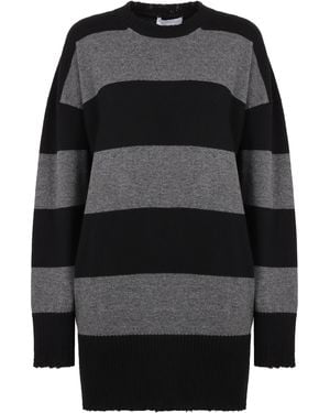 Stella McCartney Relaxed Fit Dress With Bold Stripes - Black