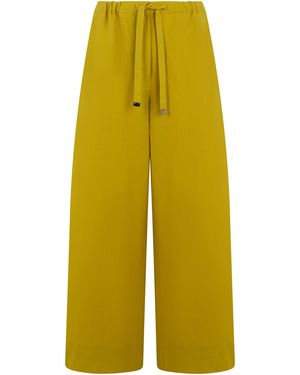 Max Mara Loose Linen Trousers - Yellow