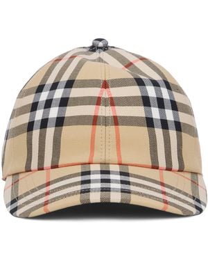 Burberry Berretto Tartan con Visiera - Neutro