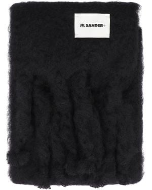 Jil Sander Wool Blend Scarf - Black