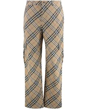 Burberry Linen And Cotton Trousers - Grey