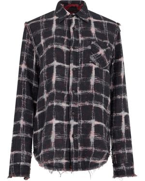 R13 Frayed Cotton Shirt - Black
