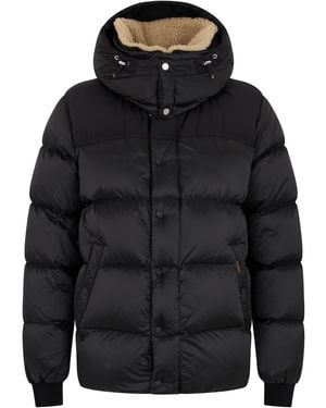 Moorer Piumino con cappuccio in sherpa - Nero