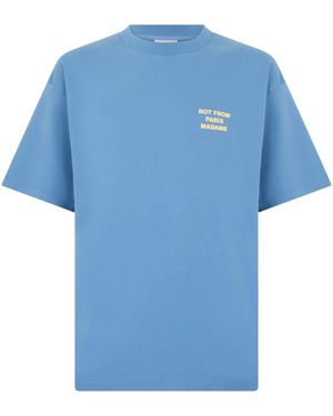 Drole de Monsieur Cotton T-Shirt With Short Sleeves - Blue