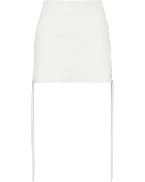 Salvatore Santoro Leather Mini Skirt - White