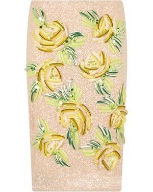 Des Phemmes Midi Dress With Sequins - Yellow