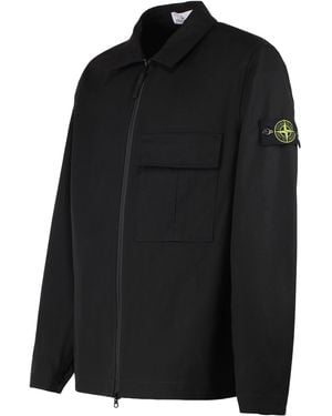 Stone Island Cotton Overshirt - Black