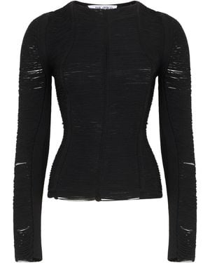The Attico Long-Sleeve Top Viscose Tops - Black