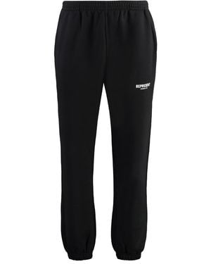 Represent Logo Print Joggers - Black