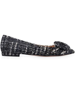 Gianvito Rossi Venezia Pointed Toe Ballet Flats - Black