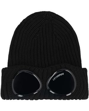 C.P. Company Ribbed Wool Beanie - Black