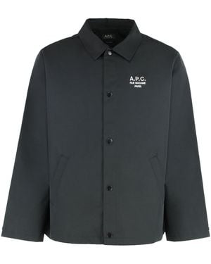 A.P.C. Regis Cotton Blend Overshirt - Black