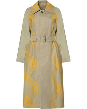 Burberry Checked Reversible Trench-Coat - Yellow