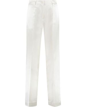 P.A.R.O.S.H. Viscose And Silk Trousers - White