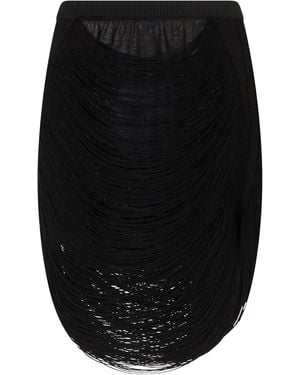 The Attico Fringed Mini Skirt - Black
