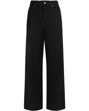 KHAITE Jeans Bonnie A Gamba Larga - Black