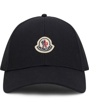 Moncler Cotton Cap With Logo - Black