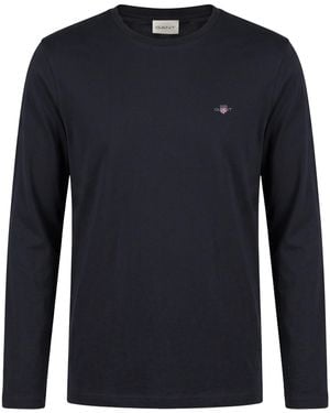 GANT Long Sleeve T-Shirt With Embroidered Logo - Blue