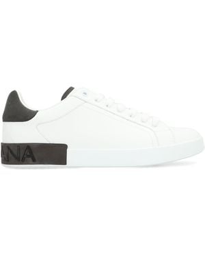 Dolce & Gabbana Leather Low-Top Trainers - White