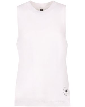 adidas By Stella McCartney Tank-top sportivo con logo - Bianco
