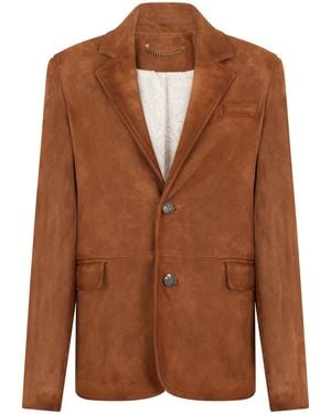 Golden Goose Suede Blazer Jacket Cambridge Ovine Leather - Brown