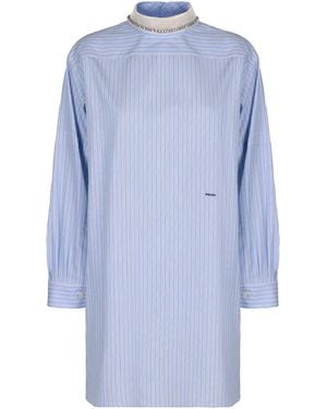 Prada Top in popeline a righe - Blu